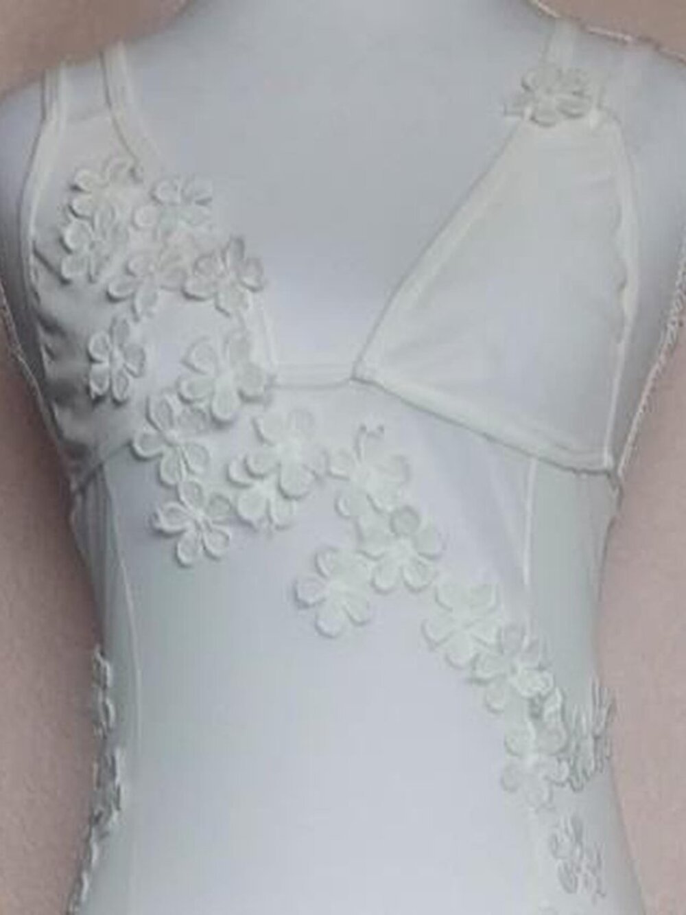 White See Through Sheer Lace Floral Maxi Dress - Picture 3 of 3